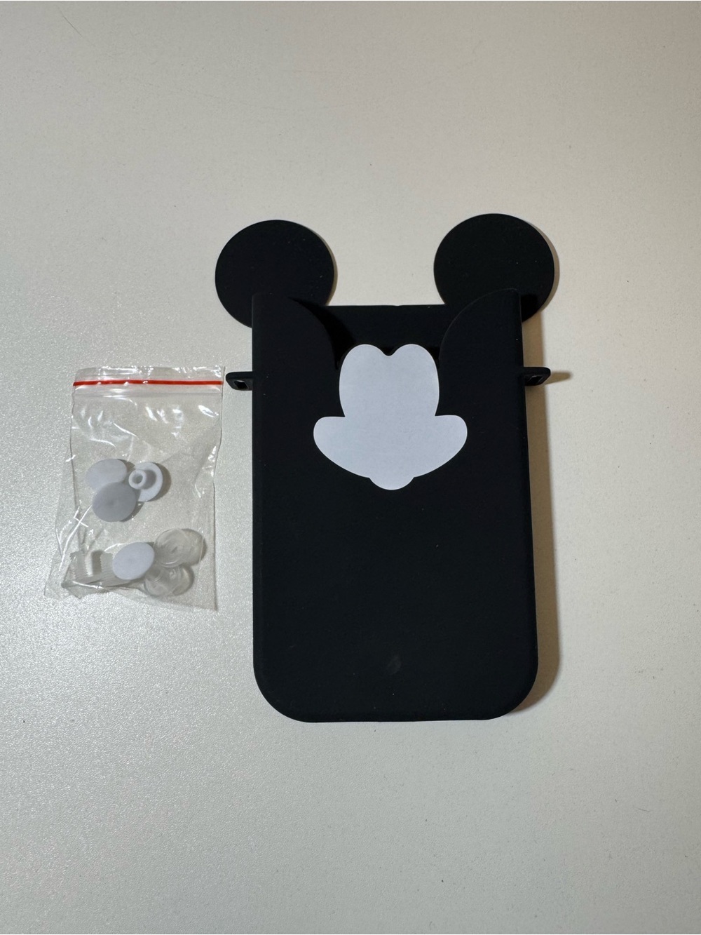 Black Cartoon Ear Silicone Phone Wallet/Card Pocket for Bogg Bag